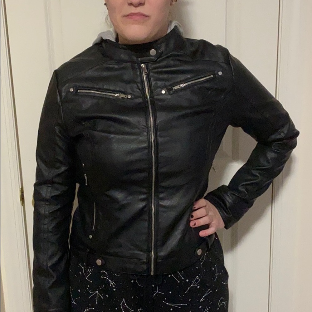 Black leather jacket